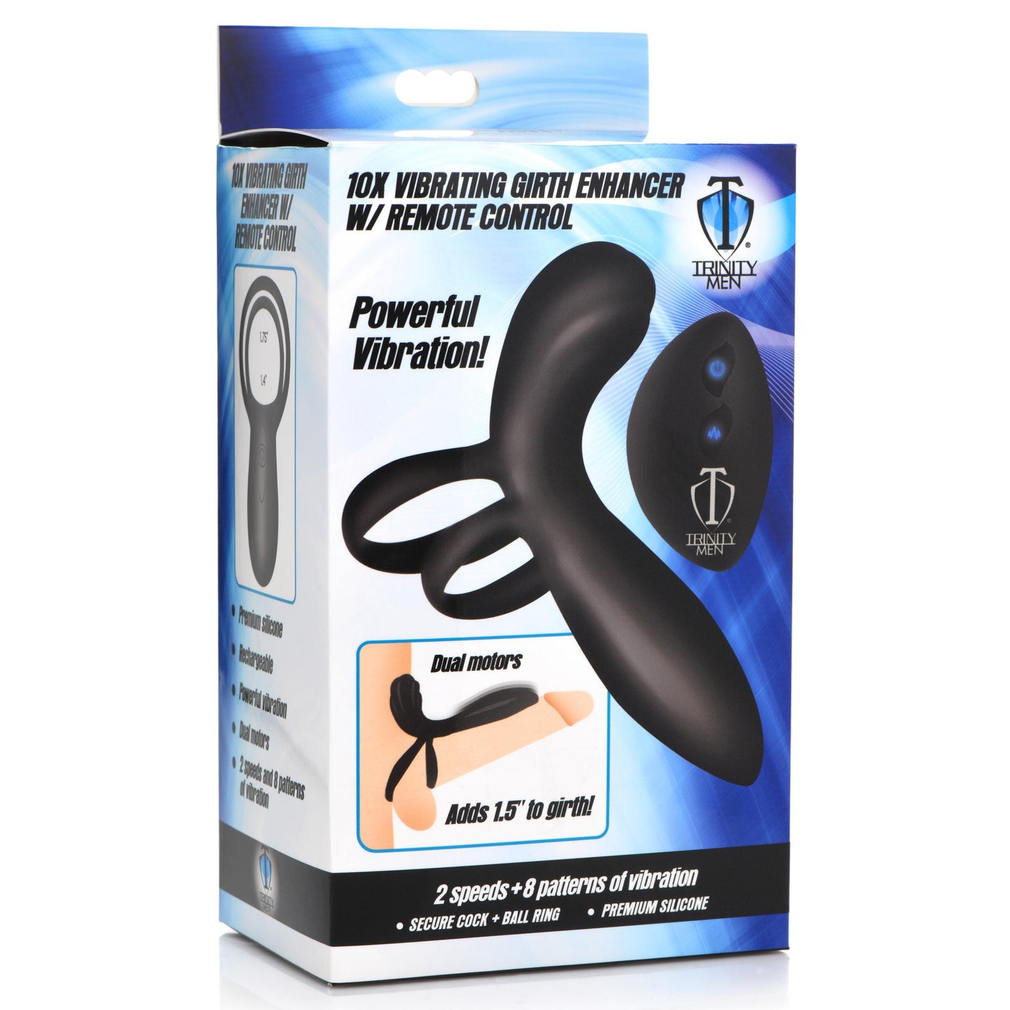 10X Silicone Vibrating Girth Enhancer with Remote Control - UABDSM