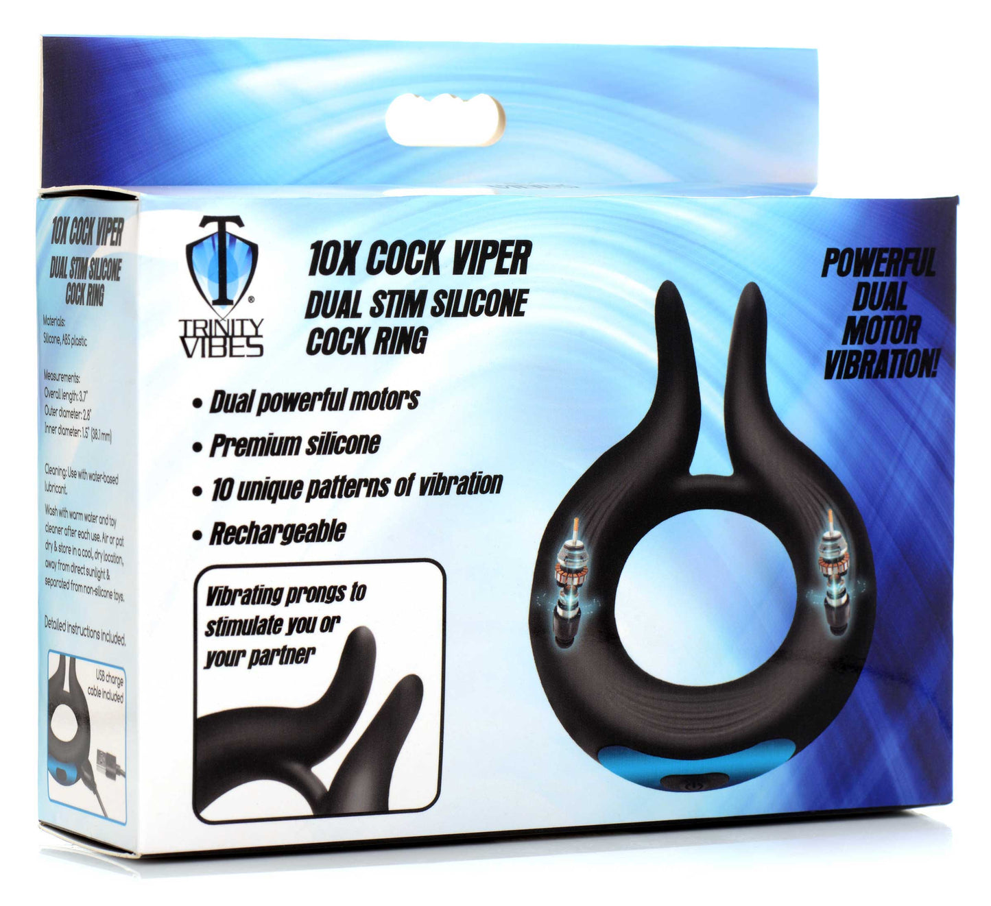 10X Dual Stim Silicone Cock Ring - UABDSM