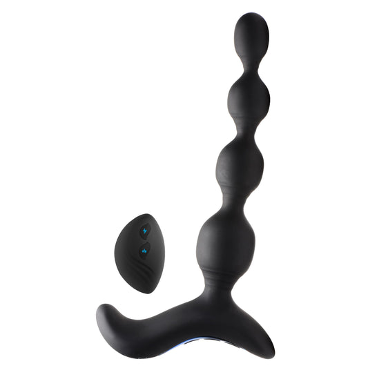 Shock-Beads 80X Vibrating & E-stim Silicone Anal Beads with Remote - UABDSM