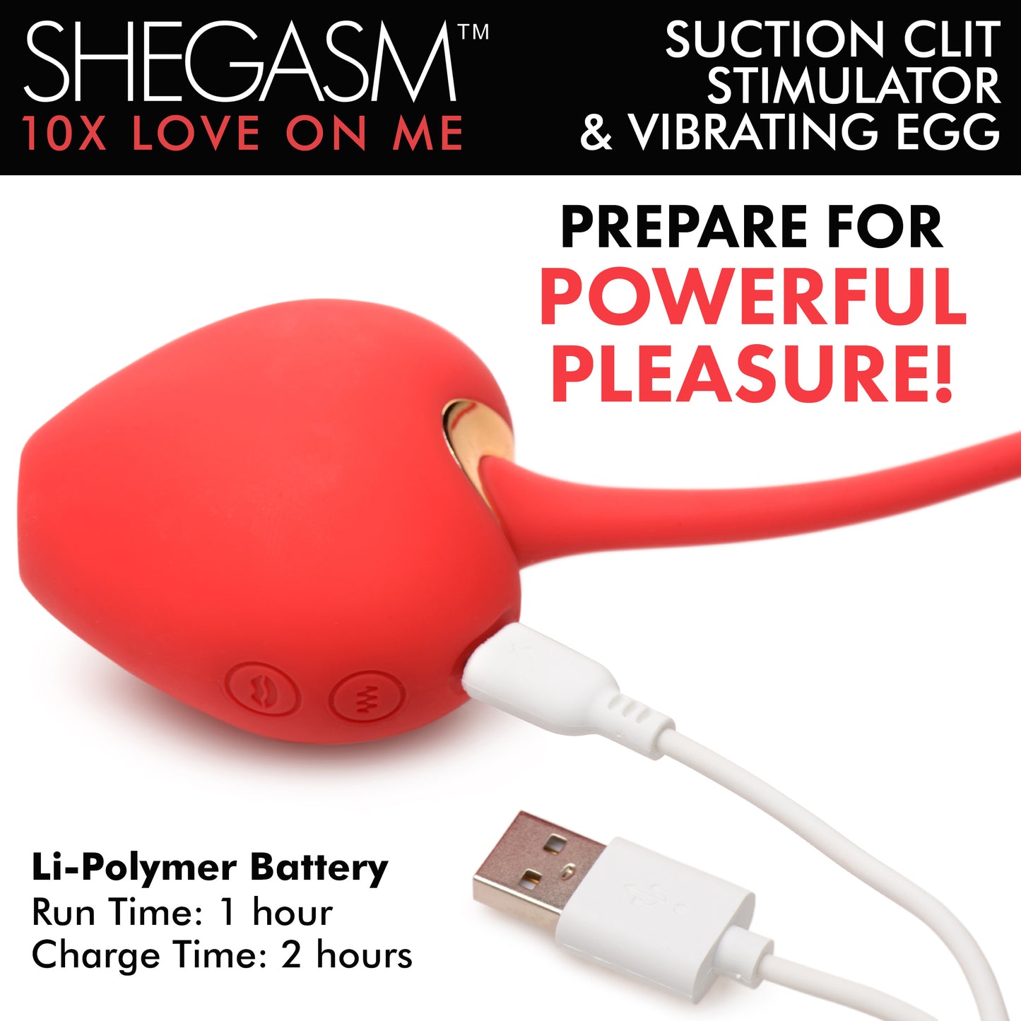 10X Love on Me Suction Clit Stimulator and Vibrating Egg - UABDSM
