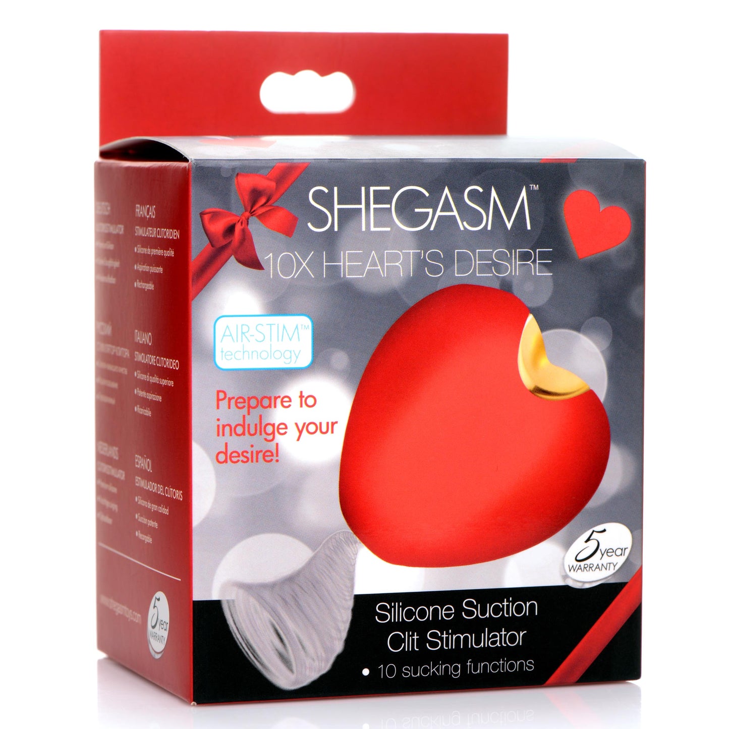 10X Silicone Heart Suction Clit Stimulator - UABDSM