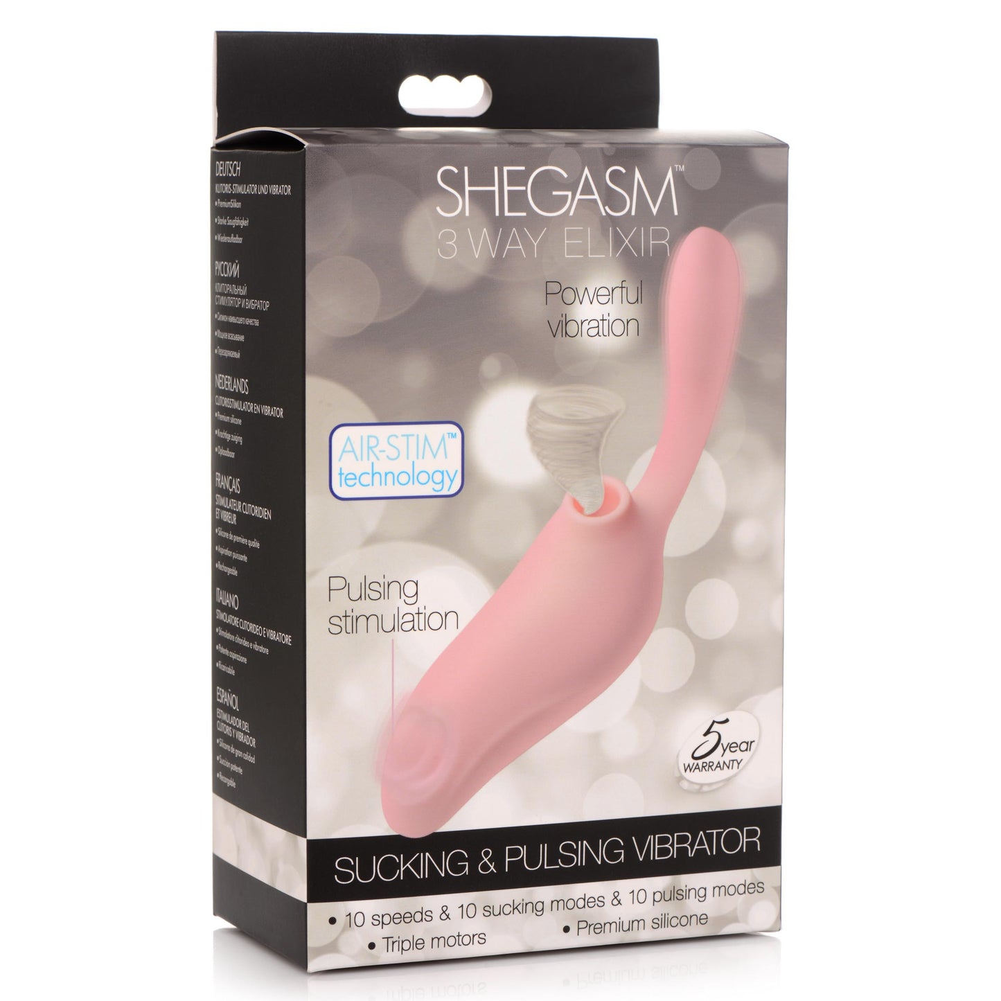 3 Way Elixir Sucking and Pulsing Vibrator - UABDSM