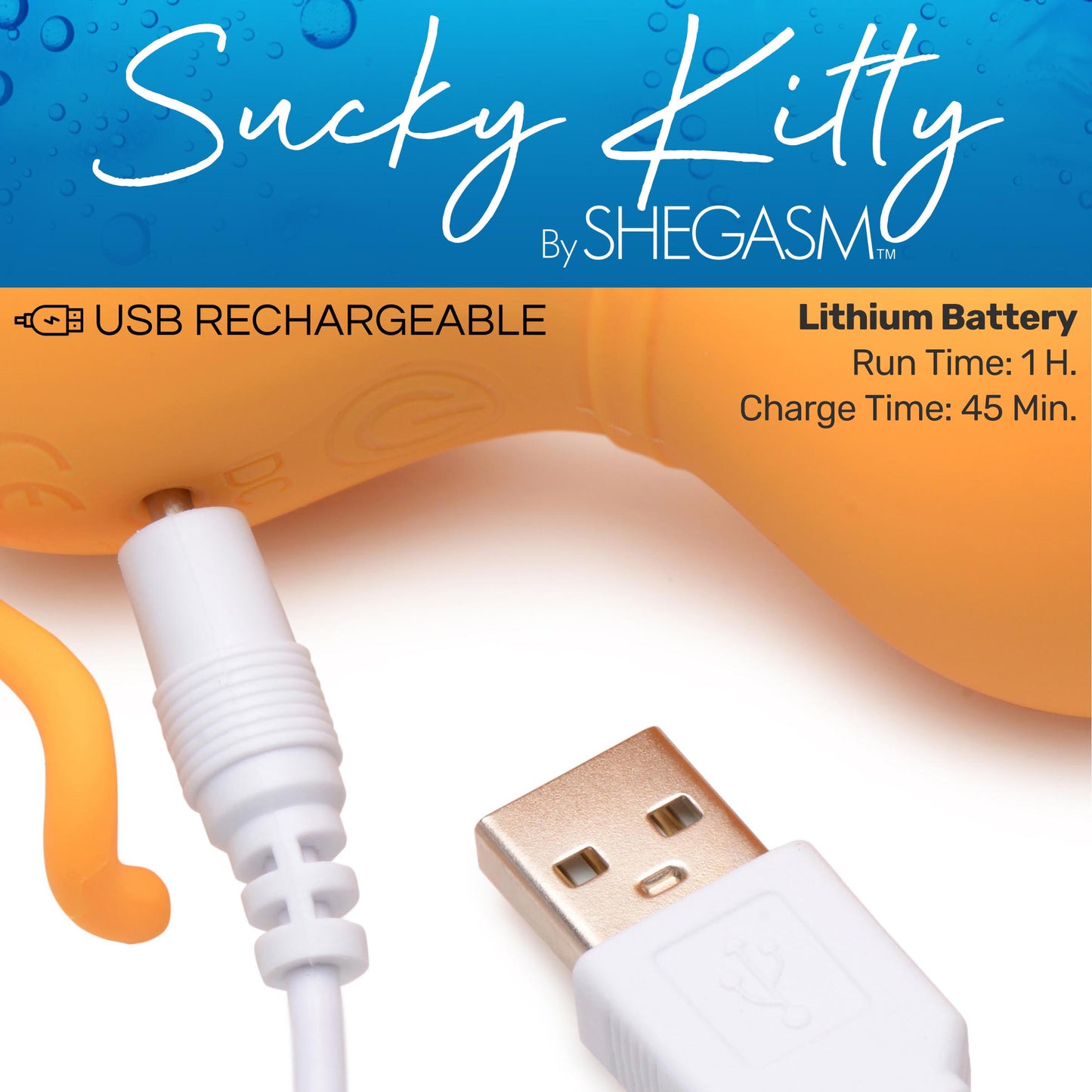 Sucky Kitty Silicone Clitoral Stimulator - Orange - UABDSM
