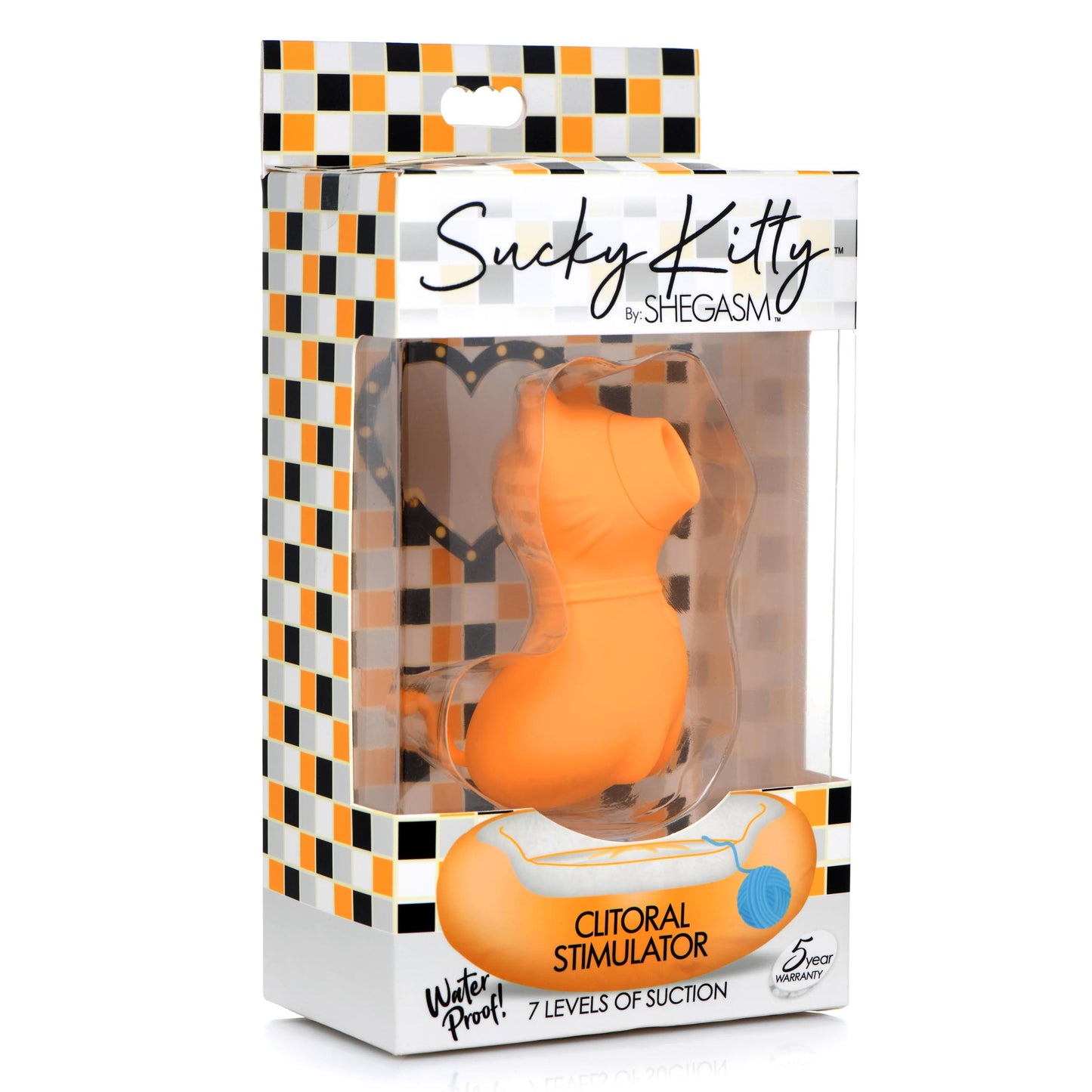 Sucky Kitty Silicone Clitoral Stimulator - Orange - UABDSM