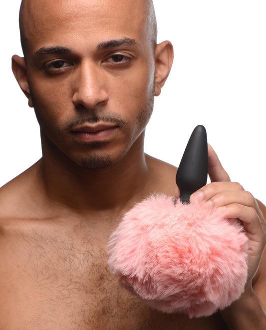 Small Anal Plug with Interchangeable Bunny Tail - Pink - UABDSM