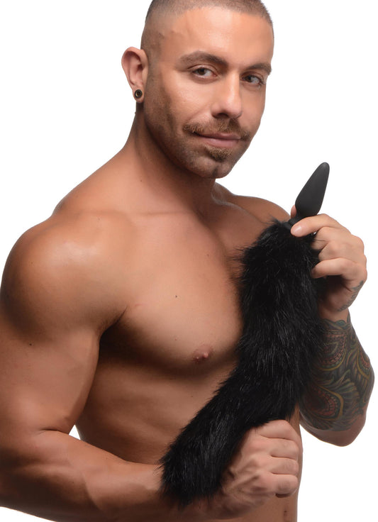 Small Anal Plug with Interchangeable Fox Tail - Black - UABDSM