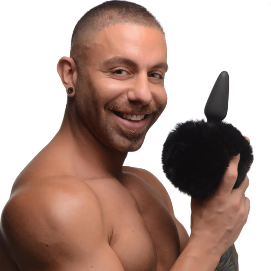 Large Anal Plug with Interchangeable Bunny Tail - Black - UABDSM