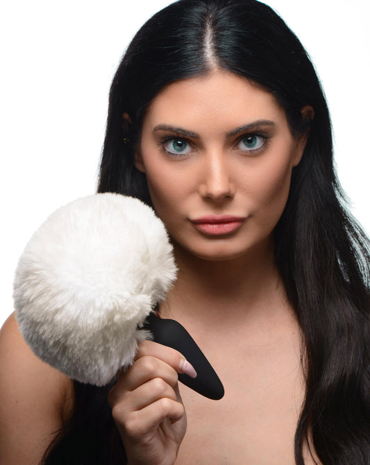 Large Anal Plug with Interchangeable Bunny Tail - White Large Anal Plug with Interchangeable Bunny Tail - White - UABDSM