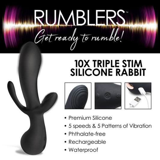 10X Triple Stim Silicone Vibrator - UABDSM