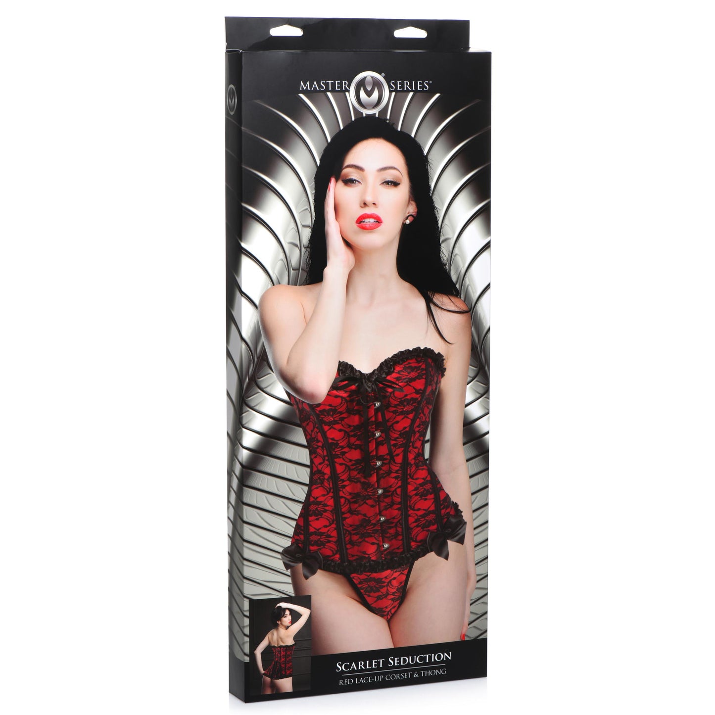 Scarlet Seduction Lace-up Corset and Thong - Medium - UABDSM