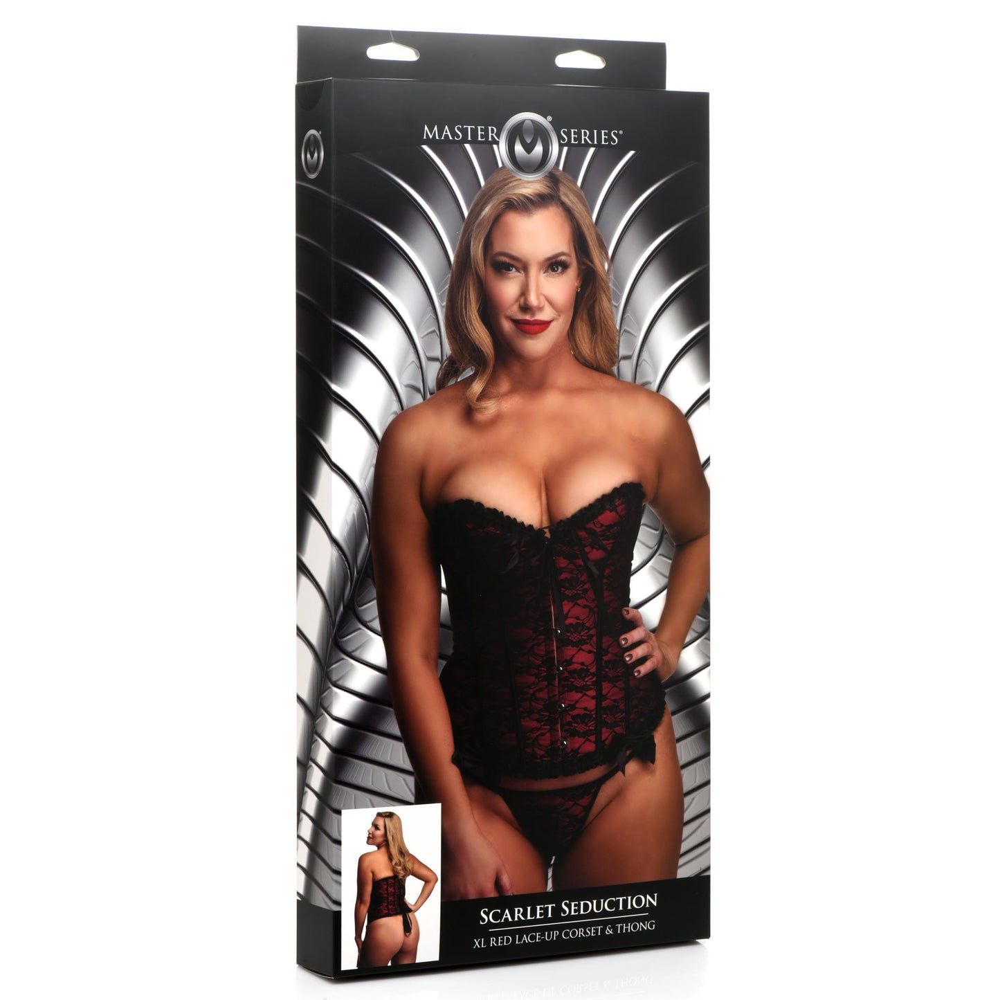 Scarlet Seduction Lace-up Corset and Thong - XL - UABDSM