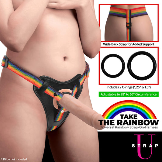 Rainbow Strap On Harness with Silicone O-Rings - UABDSM