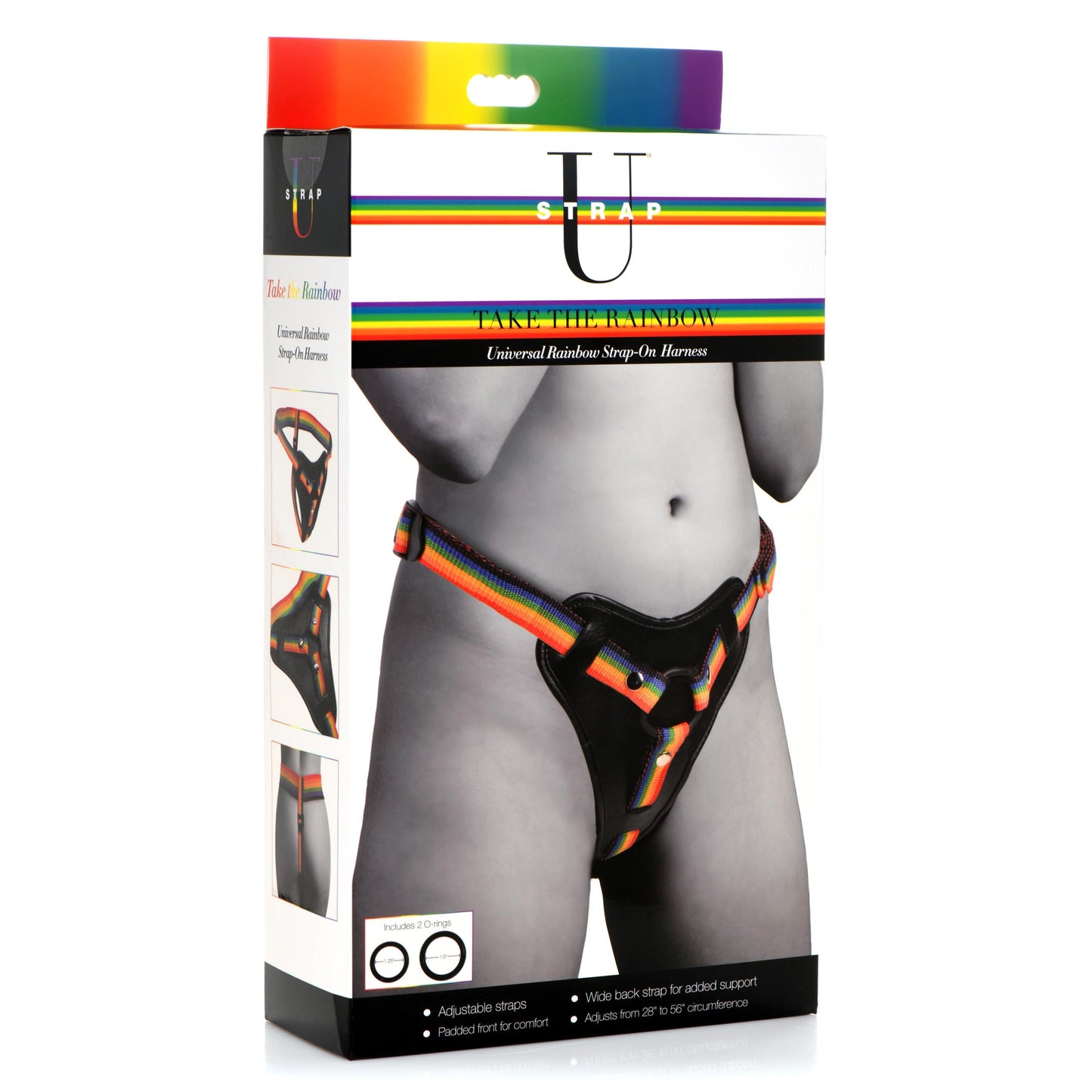 Rainbow Strap On Harness with Silicone O-Rings - UABDSM