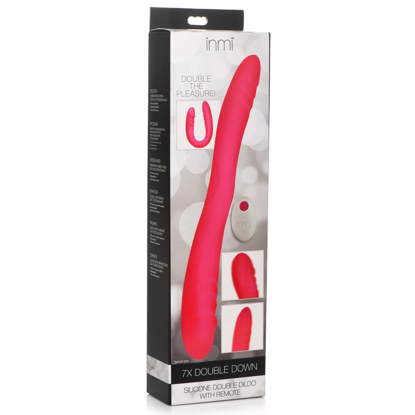 7X Double Down Silicone Double Dildo with Remote - UABDSM