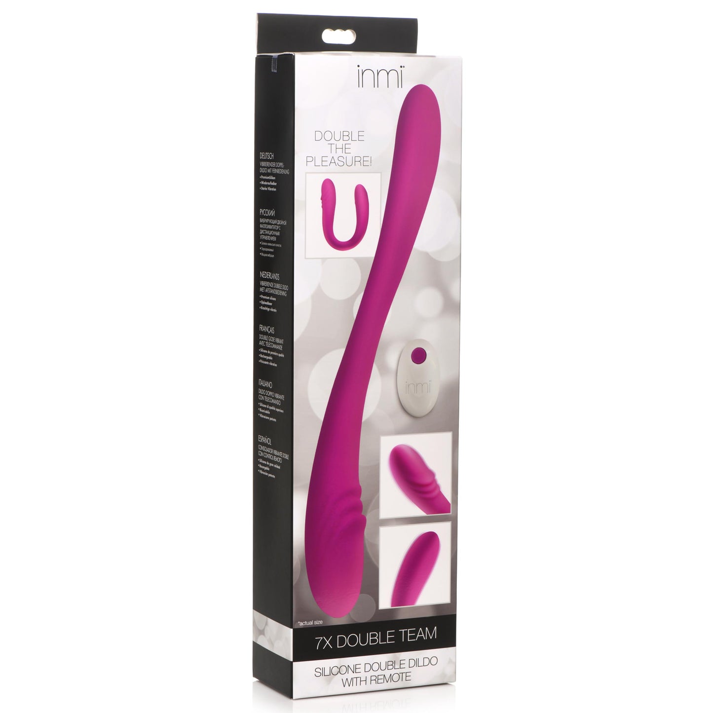 7X Double Team Silicone Double Dildo with Remote - UABDSM