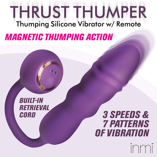 Thrust Thumper Thrusting Silicone Vibrator with Remote - UABDSM