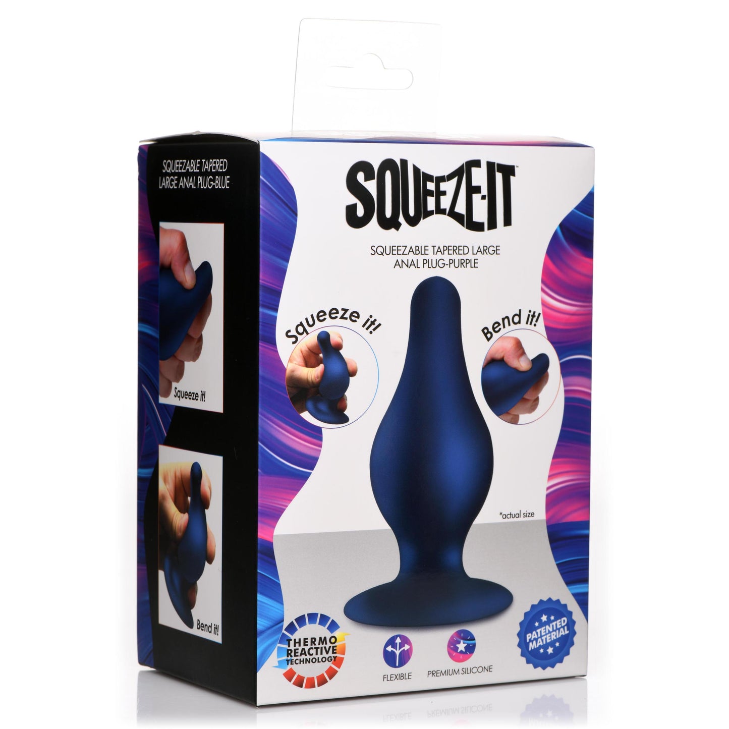 Squeezable Tapered Large Anal Plug - Blue - UABDSM