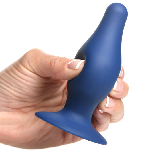 Squeezable Tapered Large Anal Plug - Blue Squeezable Tapered Large Anal Plug - Blue - UABDSM