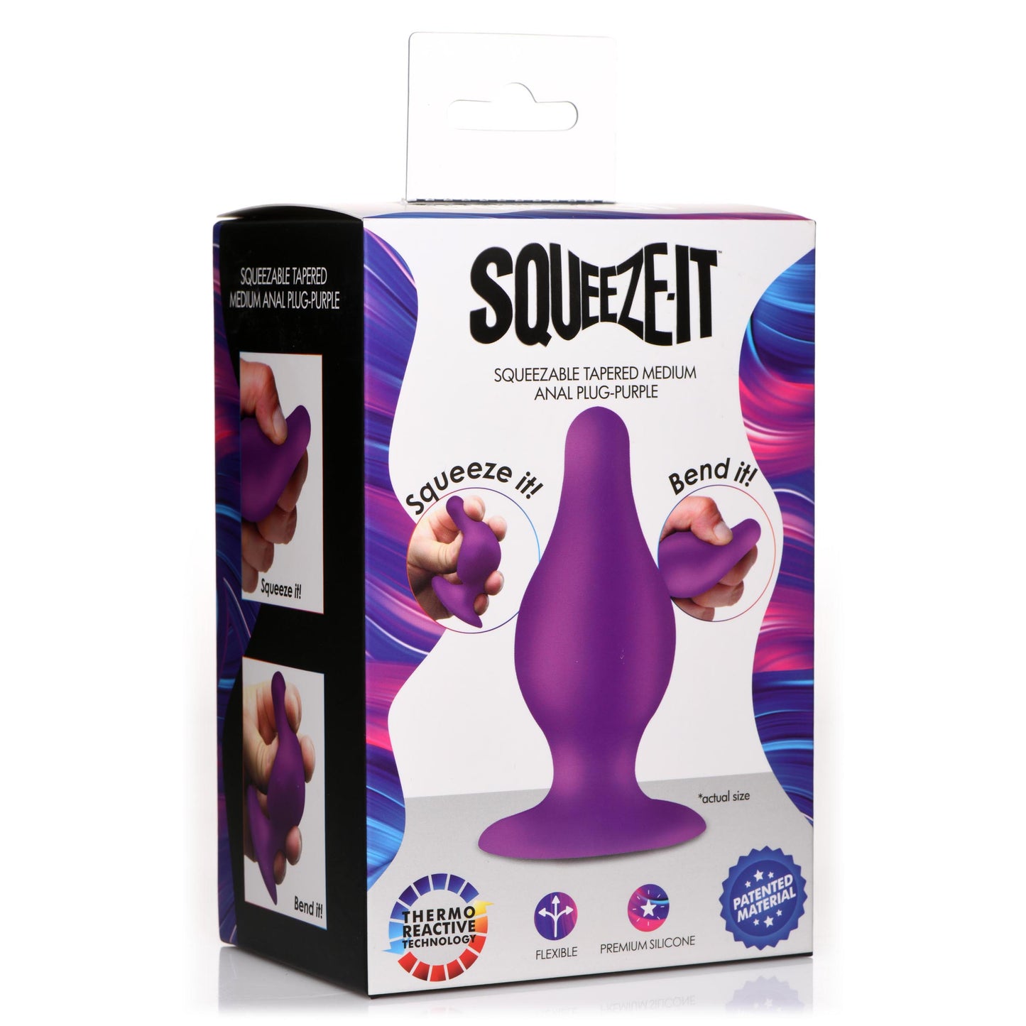 Squeezable Tapered Medium Anal Plug - Purple - UABDSM