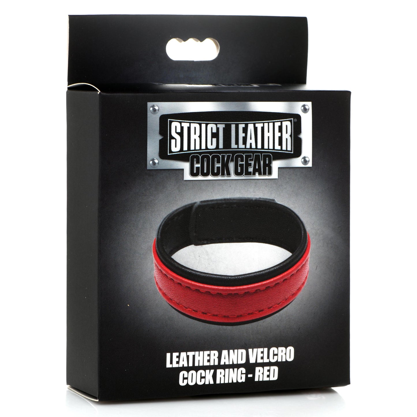 Velcro Leather Cock Ring - Red - UABDSM