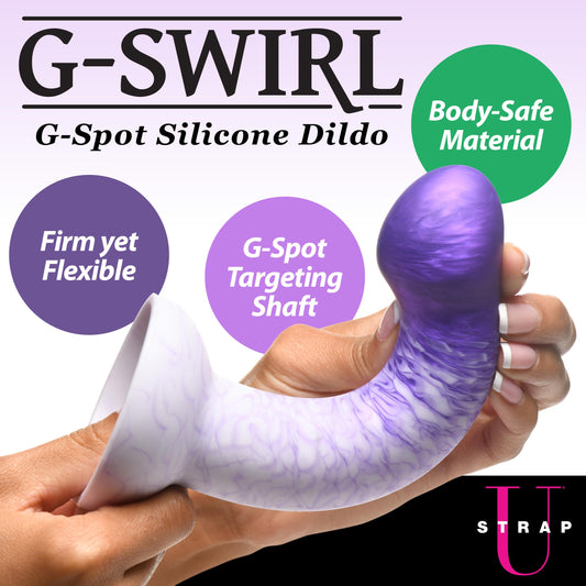 G-Swirl G-Spot Silicone Dildo - Purple - UABDSM