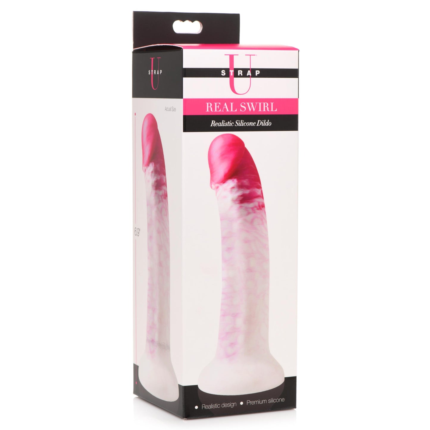 Swirl Realistic Silicone Dildo - Pink - UABDSM