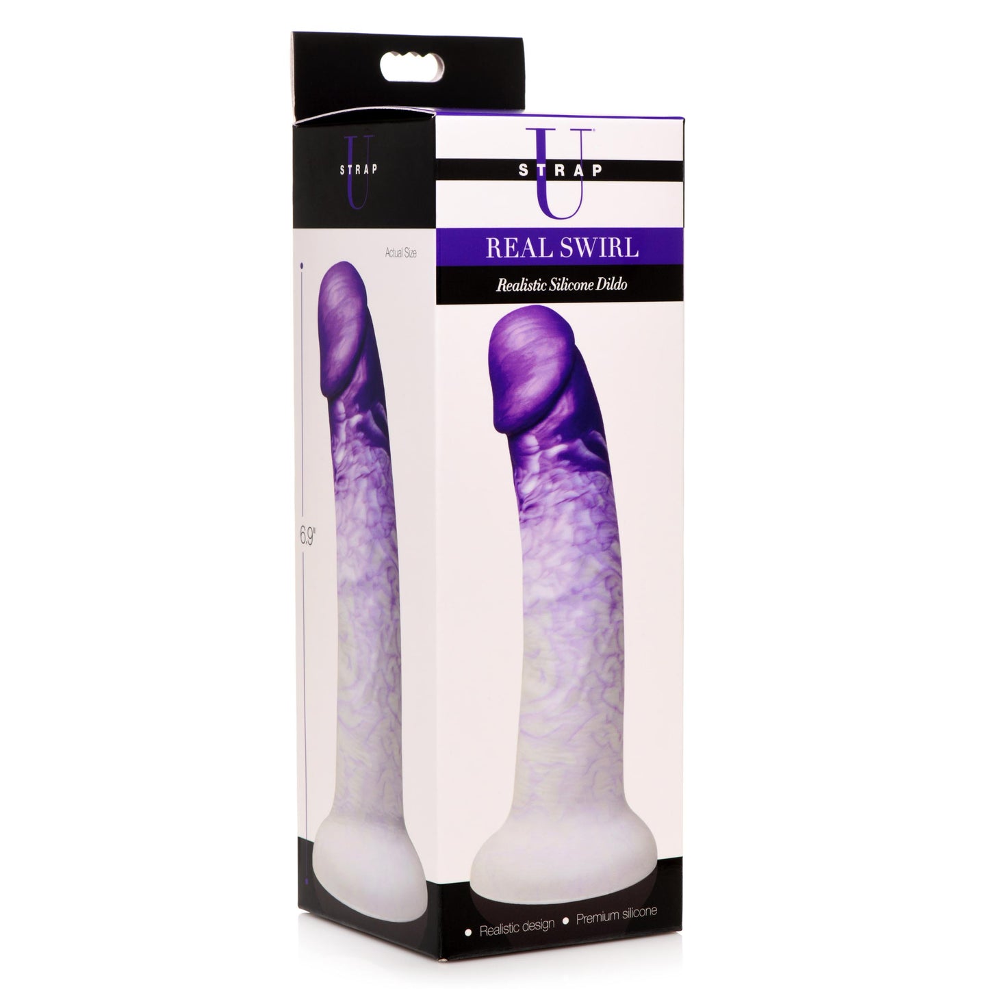 Swirl Realistic Silicone Dildo - Purple - UABDSM