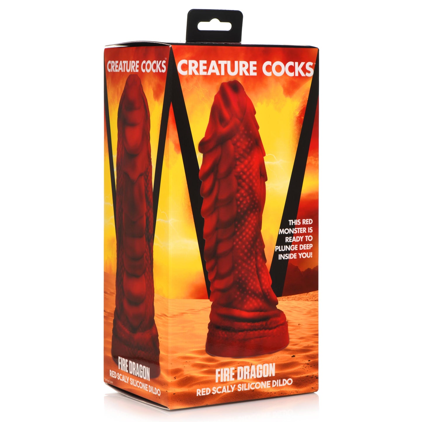 Fire Dragon Red Scaly Silicone Dildo - UABDSM