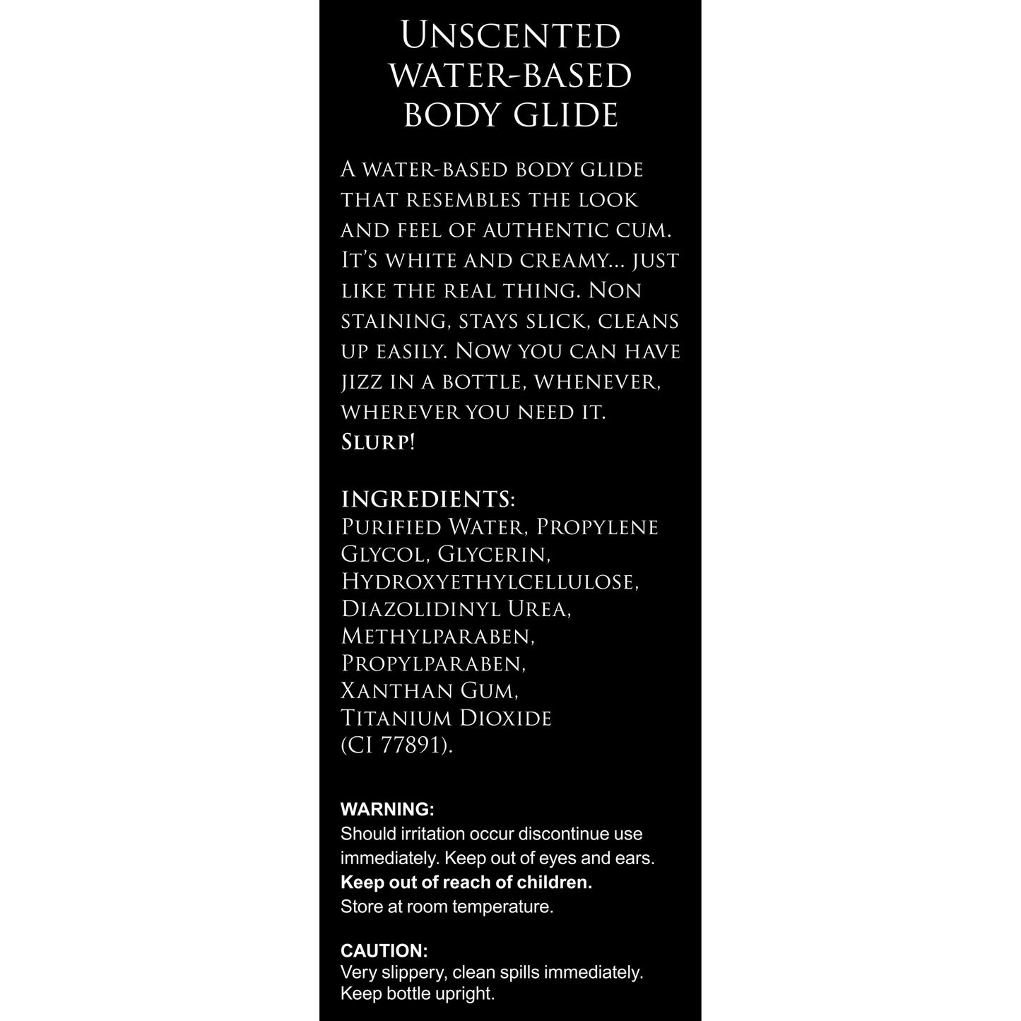 Jizz Unscented Water-Based Lube - 34oz - UABDSM