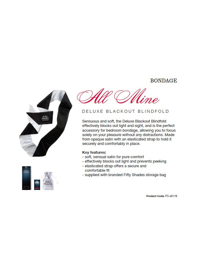 All Mine - FSoG Satin Deluxe Blindfold - UABDSM