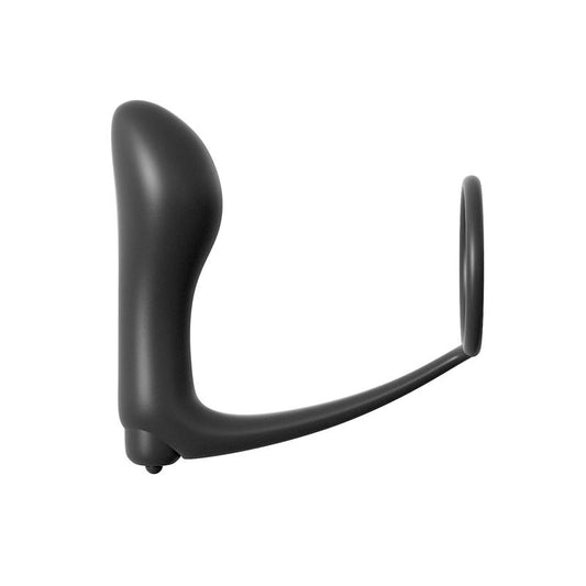 Ass-Gasm Cockring Vibrating Plug - Colour Black - UABDSM