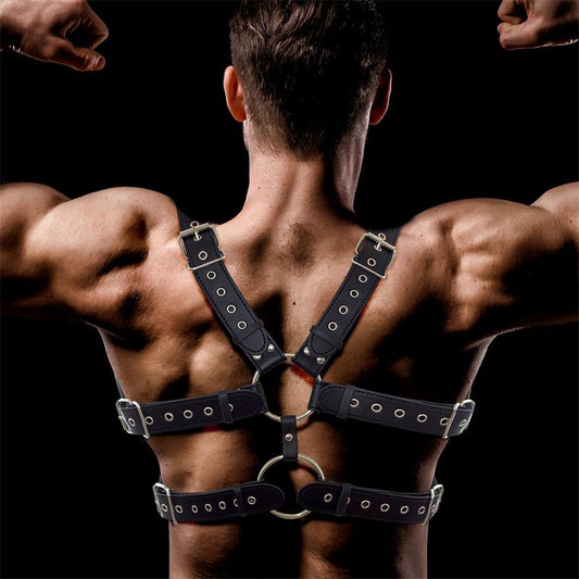 Aurum Male Chest Bondage Harness Vegan Leather - UABDSM