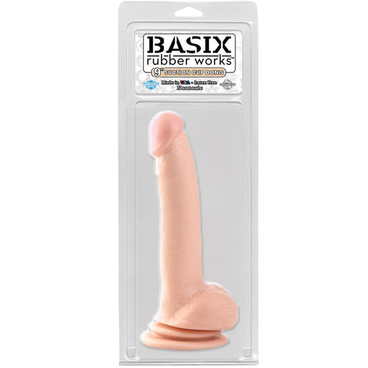 Basix Rubber Works 229 cm Dong and Testicles with Suction Cup ? Colour Flesh - UABDSM