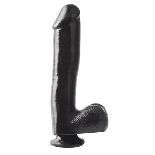 Basix Rubber Works 254 cm Dong and Testicles with Suction Cup - Colour Black Basix Rubber Works 254 cm Dong and Testicles with Suction Cup - Colour Black - UABDSM