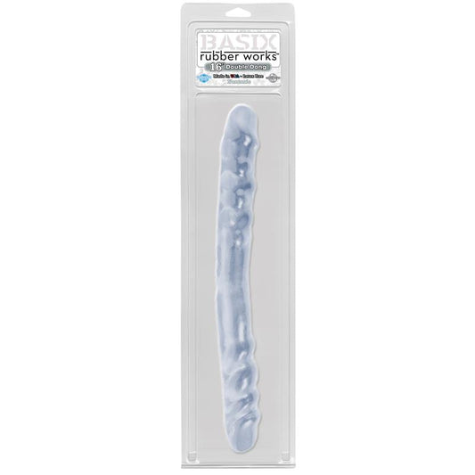 Basix Rubber Works 406 cm Double Dong ? Colour Clear - UABDSM