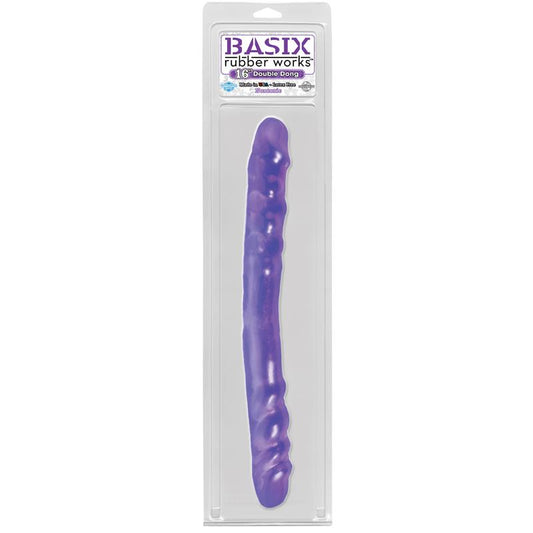 Basix Rubber Works 406 cm Double Dong ? Colour Purple - UABDSM