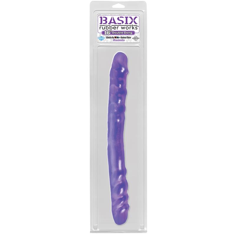 Basix Rubber Works 406 cm Double Dong ? Colour Purple - UABDSM