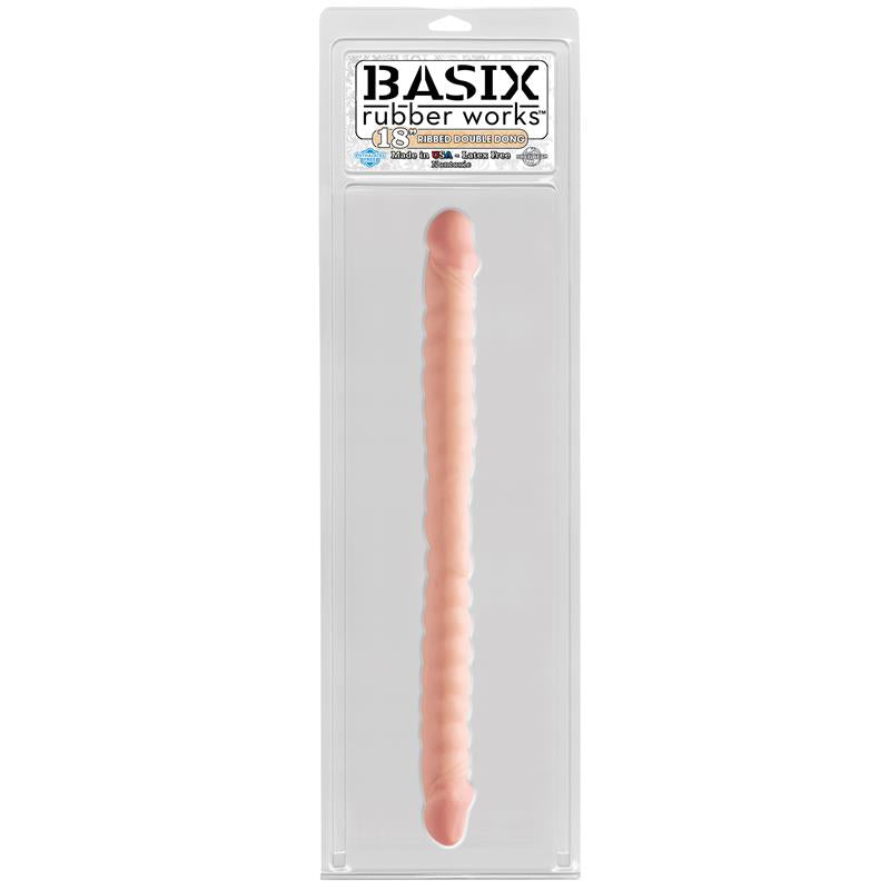 Basix Rubber Works 457 cm Double Dong - Colour Flesh - UABDSM