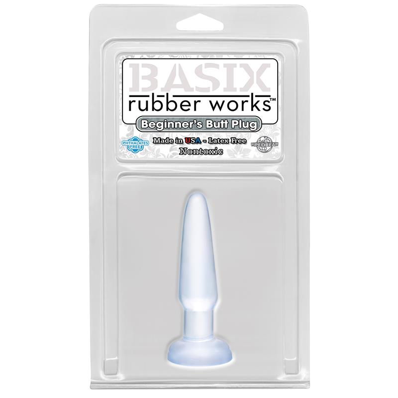 Basix Rubber Works Beginners Butt Plug - Colour Clear - UABDSM