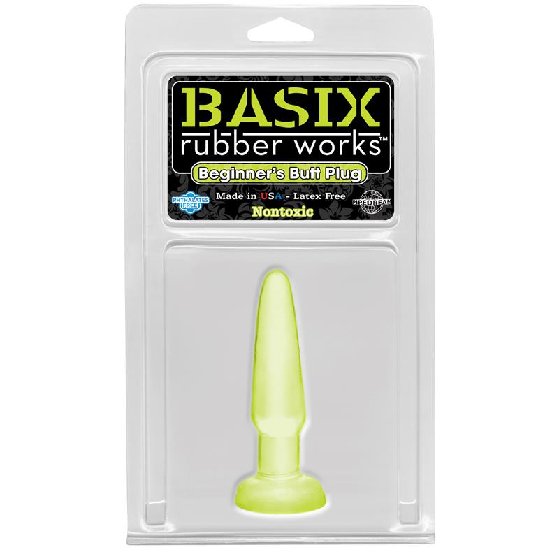 Basix Rubber Works Beginners Butt Plug - Colour Glow in the Dark - UABDSM