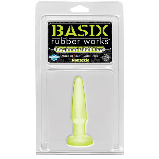 Basix Rubber Works Beginners Butt Plug - Colour Glow in the Dark - UABDSM