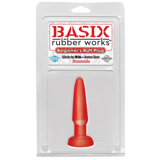 Basix Rubber Works Butt Plug Beginners - Colour Red - UABDSM