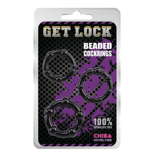 Beaded Cock Rings-Black - UABDSM