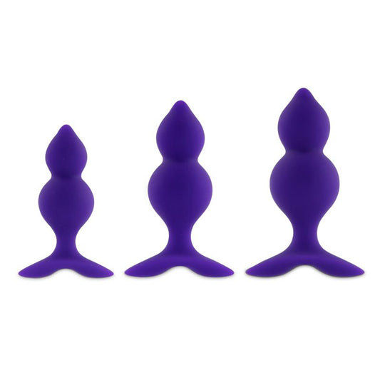 Bibi Twin Set of 3 Butt Plug Purple Bibi Twin Set of 3 Butt Plug Purple - UABDSM