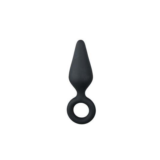 Black Buttplugs With Pull Ring - Medium Black Buttplugs With Pull Ring - Medium - UABDSM