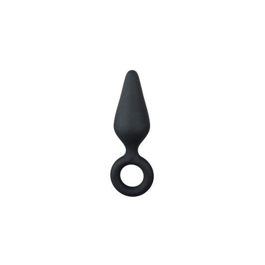 Black Buttplugs With Pull Ring - Small Black Buttplugs With Pull Ring - Small - UABDSM