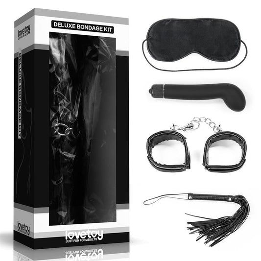 Bondage Kit Deluxe with Vibrator Black Bondage Kit Deluxe with Vibrator Black - UABDSM
