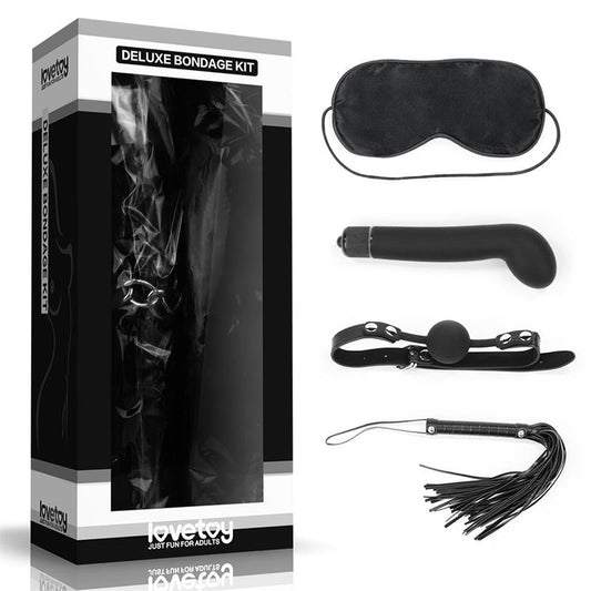Bondage Kit Deluxe with Vibrator Black Bondage Kit Deluxe with Vibrator Black - UABDSM