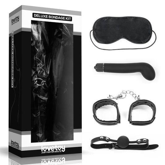 Bondage Kit Deluxe with Vibrator Black Bondage Kit Deluxe with Vibrator Black - UABDSM