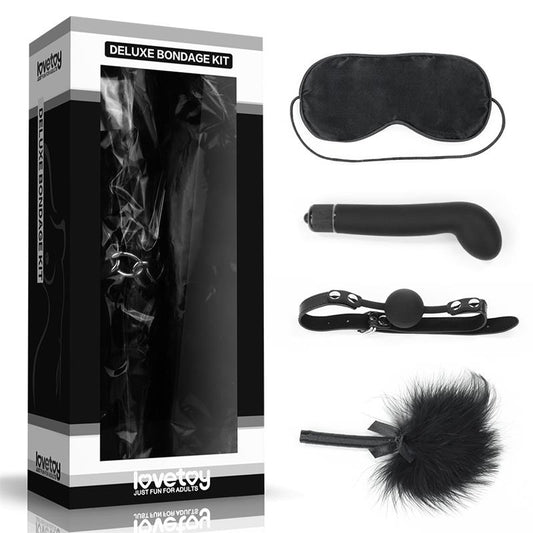 Bondage Kit Deluxe with Vibrator Black Bondage Kit Deluxe with Vibrator Black - UABDSM